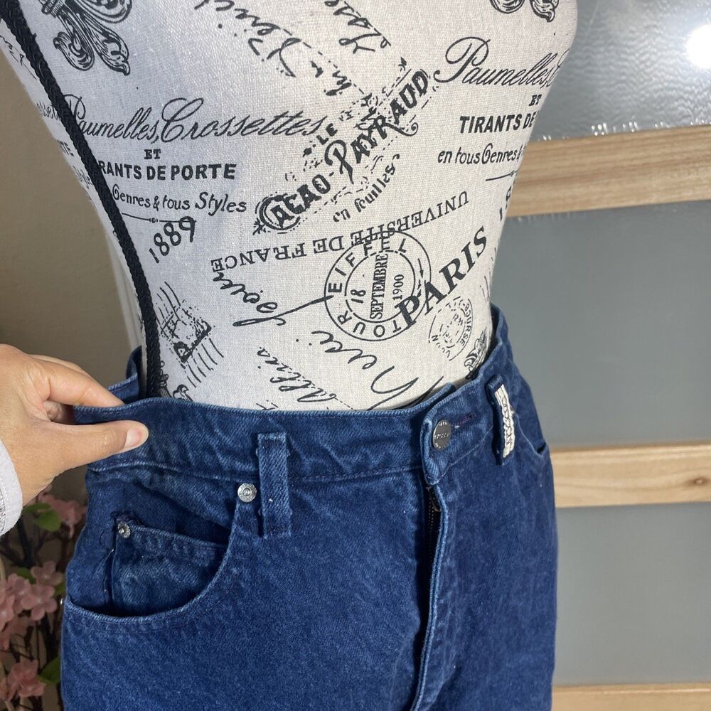 Vintage Sasson High Rise Mom Jeans Dark Wash 11/12 90s Y2K Straight Leg Denim - Picture 5 of 11